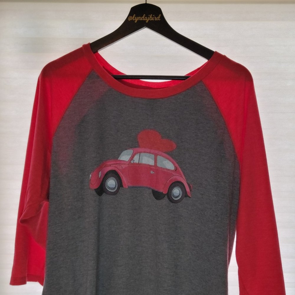 Love Bug Red & Gray Graphic Tshirt